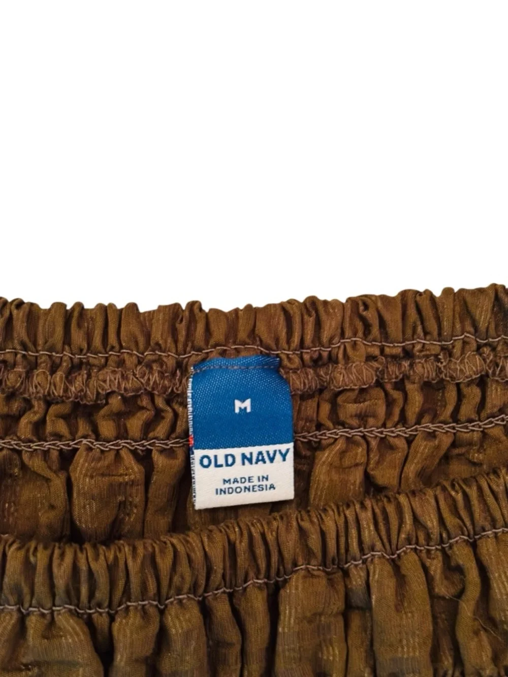 Old Navy Olive Green Smocked Square-Neck Puff Sleeve Top M 3 0523